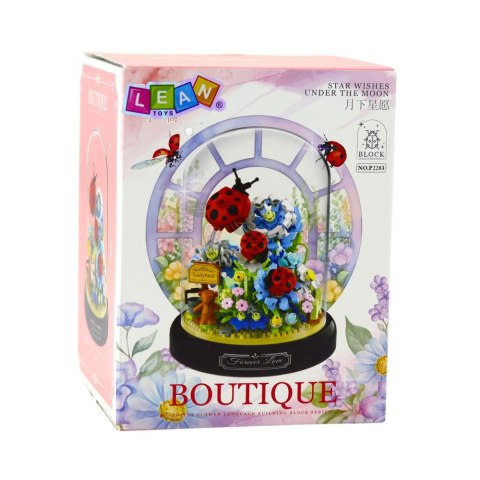 LEAN Toys Klock Konstrukcyjne Kompozycja Kwiatowa Z Biedronkami W Kopule 596 el.