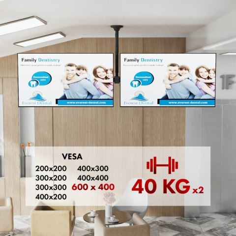 Uchwyt sufitowy dla dwóch TV NC-111 B