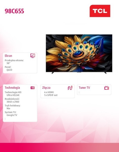 Telewizor QLED 98 cali 98C655
