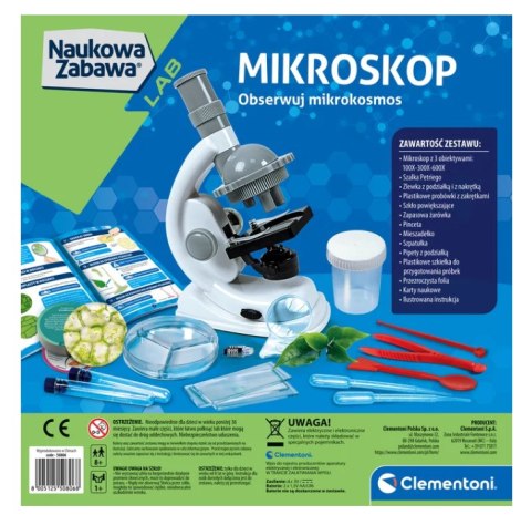 Clementoni Naukowa Zabawa Doświadczenia z Mikroskopem Język Polski Clementoni 50806
