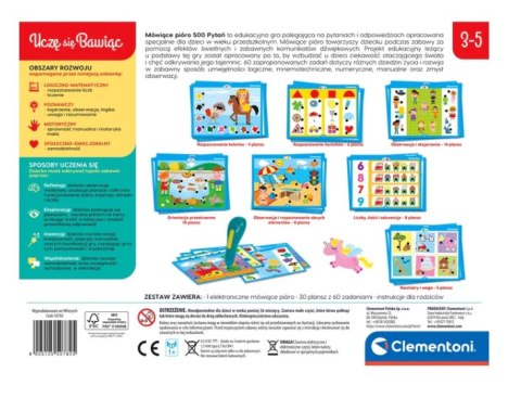 Clementoni Mówiące Pióro 500 Pytań Uczę się Bawiąc Język Polski Clementoni 50782