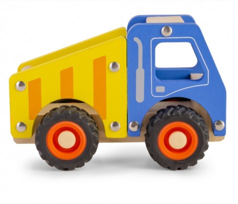 Drewniane auto z oponami Wywrotka