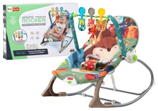 LEAN Toys Bujaczek Krzesełko Leżaczek 2w1 Wibracja Dźwięk Lisek