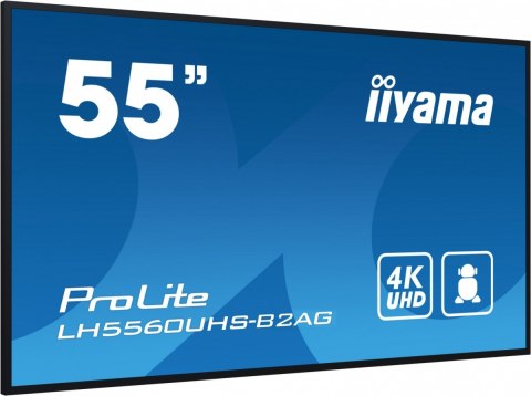 Monitor wielkoformatowy 55 cali LH5560UHS-B1AG matowy 24h/7 500(cd/m2) VA 3840 x 2160 UHD(4K) Android.11 Wifi CMS(iiSignage2), U IIYAMA