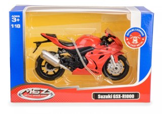 Motocykl MSZ 1:18 Suzuki GSX-R1000 czerwony Daffi