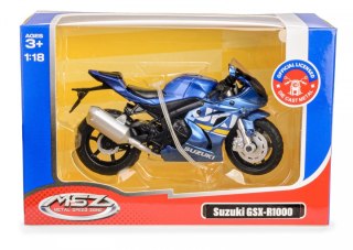 Motocykl MSZ 1:18 Suzuki GSX-R1000 niebieski Daffi