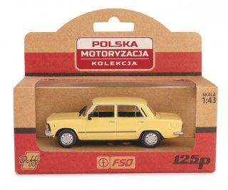 Pojazd PRL Fiat 125p żółty Daffi