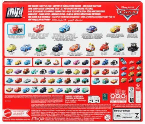 Cars Mikroauta 15-pak małych samochodów Mattel