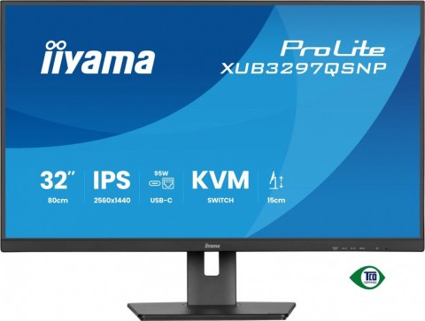 Monitor 32 cale XUB3297QSNP-B1 IPS,QHD,USB-C DOCK (95W), USB HUB 4x, KVM, RJ45, GW 5 LAT IIYAMA