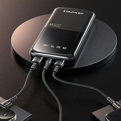 Powerbank 10000mAh P10K 22,5W 2xUSB + USB-C AWEI