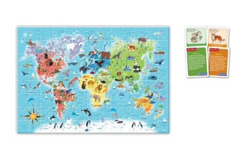 Clementoni Gra edukacyjna Puzzle Quizy Zwierzęta Odkrywamy Świat Uczę się Bawiąc Język Polski Clementoni 50779