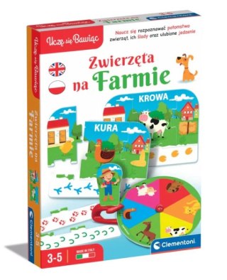 Clementoni Gra edukacyjna Zwierzęta Na Farmie Uczę się Bawiąc Język Polski Clementoni 50768