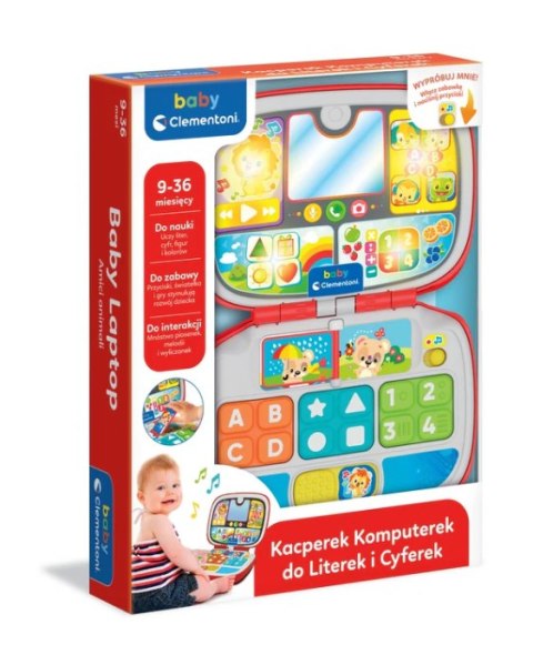 Clementoni Interaktywny Laptop Komputerek Kacperek do Literek i Cyferek Język Polski Clementoni 50716