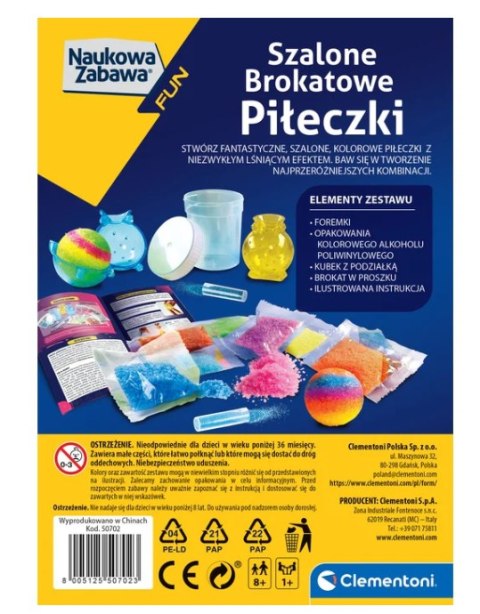 Clementoni Naukowa Zabawa Mini Laboratorium Szalone Brokatowe Piłeczki Język Polski Clementoni 50702