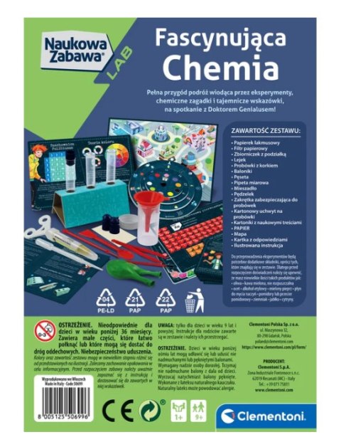 Clementoni Naukowa Zabawa Zestaw Doświadczeń Eksperymenty Fascynująca Chemia Język Polski Clementoni 50699