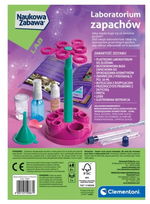 Clementoni Naukowa Zabawa Zestaw Laboratorium Zapachów Perfumy Język Polski Clementoni 50867