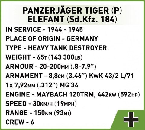 Klocki Panzerjager Tiger (P) Elefant