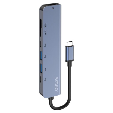 HUB USB-C 7w1 AK-82 Savio
