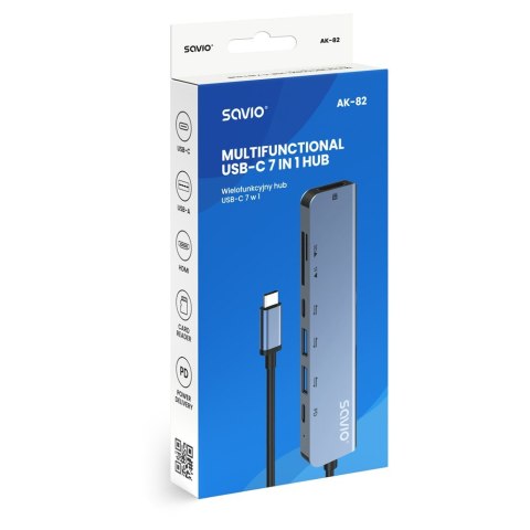 HUB USB-C 7w1 AK-82 Savio