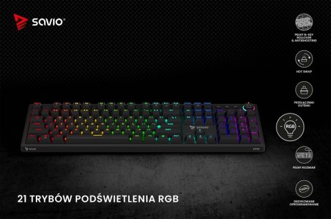 Klawiatura mechaniczna STYX Outemu Blue Hot Swap RGB Savio