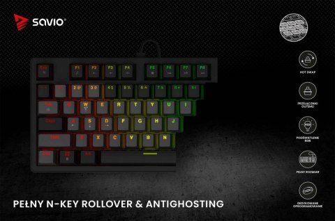 Klawiatura mechaniczna STYX Outemu Brown Hot Swap RGB Savio