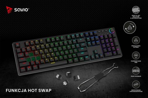 Klawiatura mechaniczna STYX Outemu Brown Hot Swap RGB Savio
