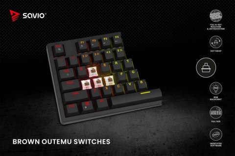Klawiatura mechaniczna STYX Outemu Brown Hot Swap RGB Savio
