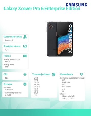 Smartfon Galaxy Xcover Pro 6 DualSIM Enterprise Edition czarny