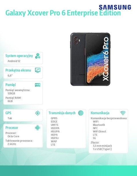 Smartfon Galaxy Xcover Pro 6 DualSIM Enterprise Edition czarny