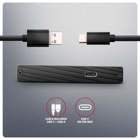 EE25-XA6C Obudowa zewnętrzna aluminiowa, USB-C 3.2 Gen 1 SATA 6G 2.5" 5Gbps AXAGON