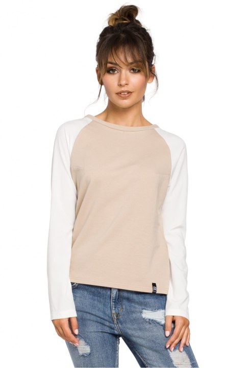 Bluzka Model B047 Beige - BeWear Bluzka Model B047 Beige - BeWear