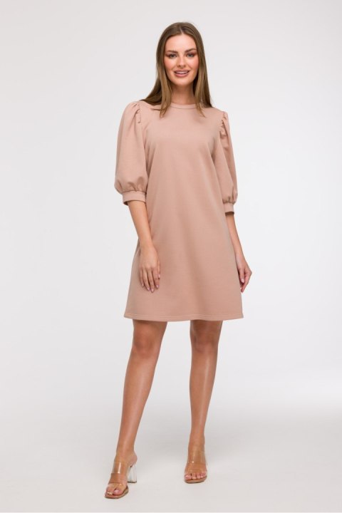 Sukienka Model B291 Mocca - BeWear Sukienka Model B291 Mocca - BeWear