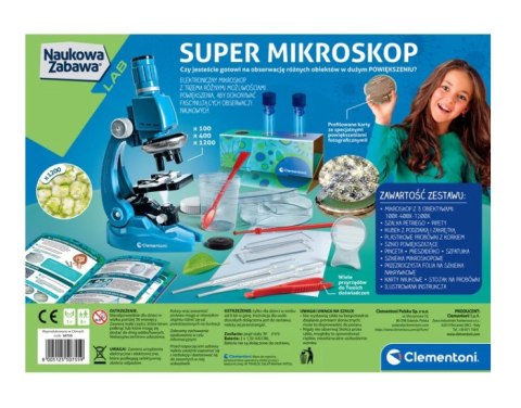Clementoni Zestaw Naukowa Zabawa Super Mikroskop Język Polski Clementoni 50755