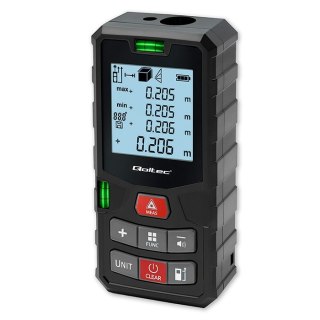 Cyfrowy dalmierz laserowy z poziomicą | podświetlany LCD | 120m Qoltec
