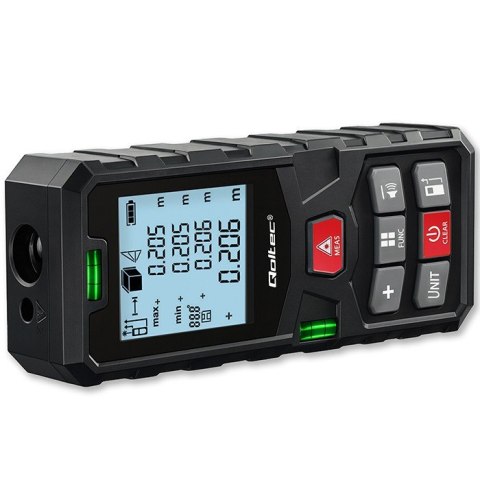 Cyfrowy dalmierz laserowy z poziomicą | podświetlany LCD | 120m Qoltec