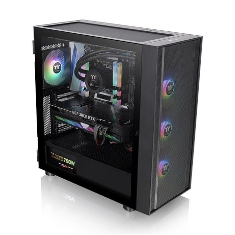Obudowa - H570 Tempered Glass 3x12cm ARGB Czarna Thermaltake