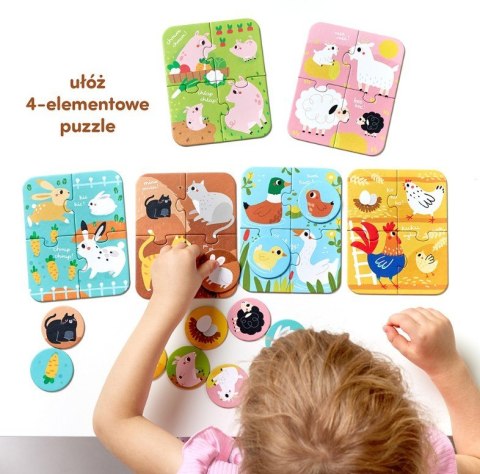 Puzzle zwierzęta małe i duże