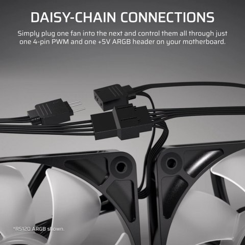 Wentylator RS120-R ARGB 120mm 3-pak biały
