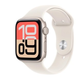 Watch SE 3 GPS koperta 44 mm z aluminium w kolorze księżycowej poświaty, pasek sportowy w kolorze księżycowej poświaty - rozmiar Apple
