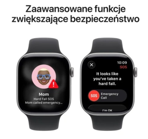 Watch Series 11 GPS koperta 46 mm z aluminium w kolorze gwiezdnej szarości, pasek sportowy w kolorze czarnym - rozmiar M/L Apple