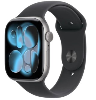 Watch Series 11 GPS koperta 46 mm z aluminium w kolorze gwiezdnej szarości, pasek sportowy w kolorze czarnym - rozmiar S/M Apple