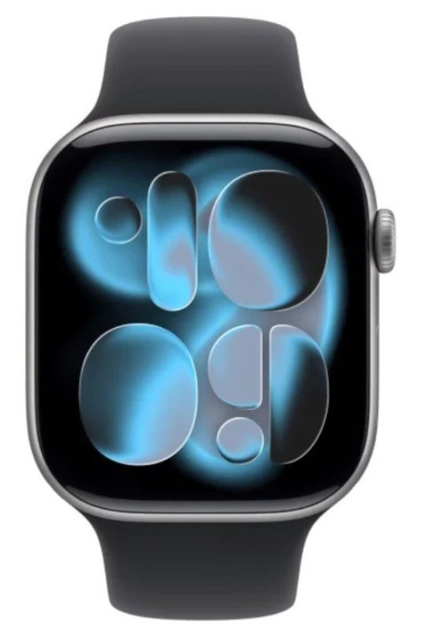 Watch Series 11 GPS koperta 46 mm z aluminium w kolorze gwiezdnej szarości, pasek sportowy w kolorze czarnym - rozmiar S/M Apple