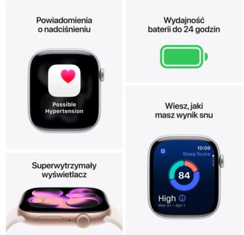 Watch Series 11 GPS koperta 46 mm z aluminium w kolorze gwiezdnej szarości, pasek sportowy w kolorze czarnym - rozmiar S/M Apple