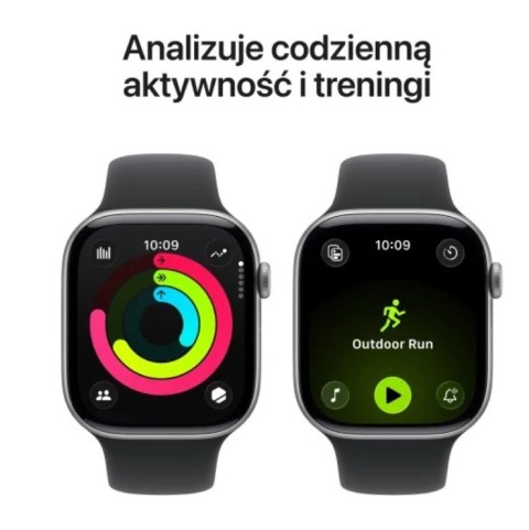 Watch Series 11 GPS koperta 46 mm z aluminium w kolorze gwiezdnej szarości, pasek sportowy w kolorze czarnym - rozmiar S/M Apple
