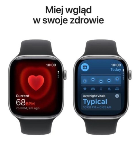 Watch Series 11 GPS koperta 46 mm z aluminium w kolorze gwiezdnej szarości, pasek sportowy w kolorze czarnym - rozmiar S/M Apple