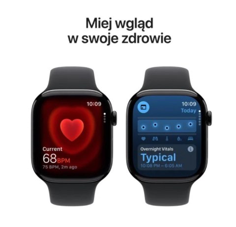 Watch Series 11 GPS koperta 46 mm z aluminium w kolorze onyksu, pasek sportowy w kolorze czarnym - rozmiar S/M Apple