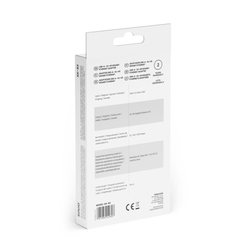 Adapter USB-A do RJ-45 Gigabit Ethernet AK-83