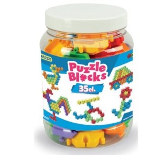 Klocki puzzle w słoiku 35 elementów