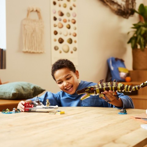 Klocki Jurassic World 76974 Misja na łodzi i model mozazaura