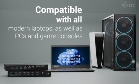 Stacja dokująca USB-C KVM Dock PRO Three Hosts Dual Video 2x Power Delivery max 92W